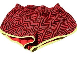 Nike Dri-FIT Zigzag Running Shorts XS Red Black